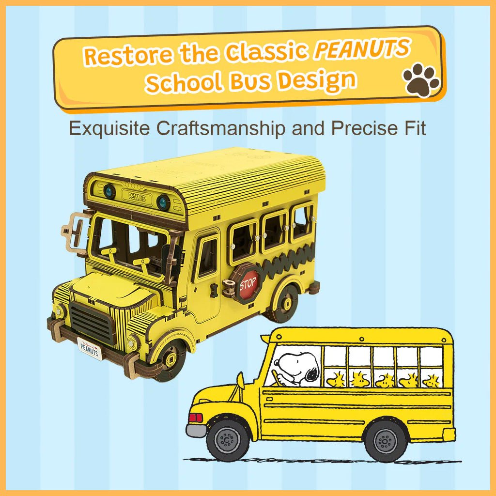 Peanuts™ Snoopy Yellow School Bus - Beanie Games