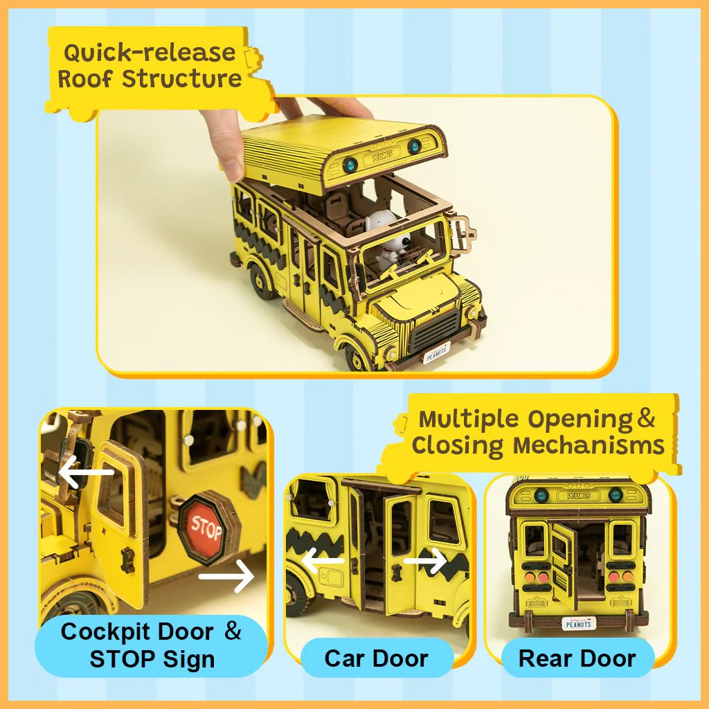 Peanuts™ Snoopy Yellow School Bus - Beanie Games