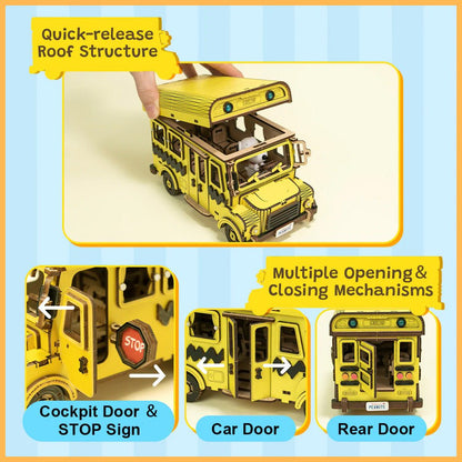 Peanuts™ Snoopy Yellow School Bus - Beanie Games