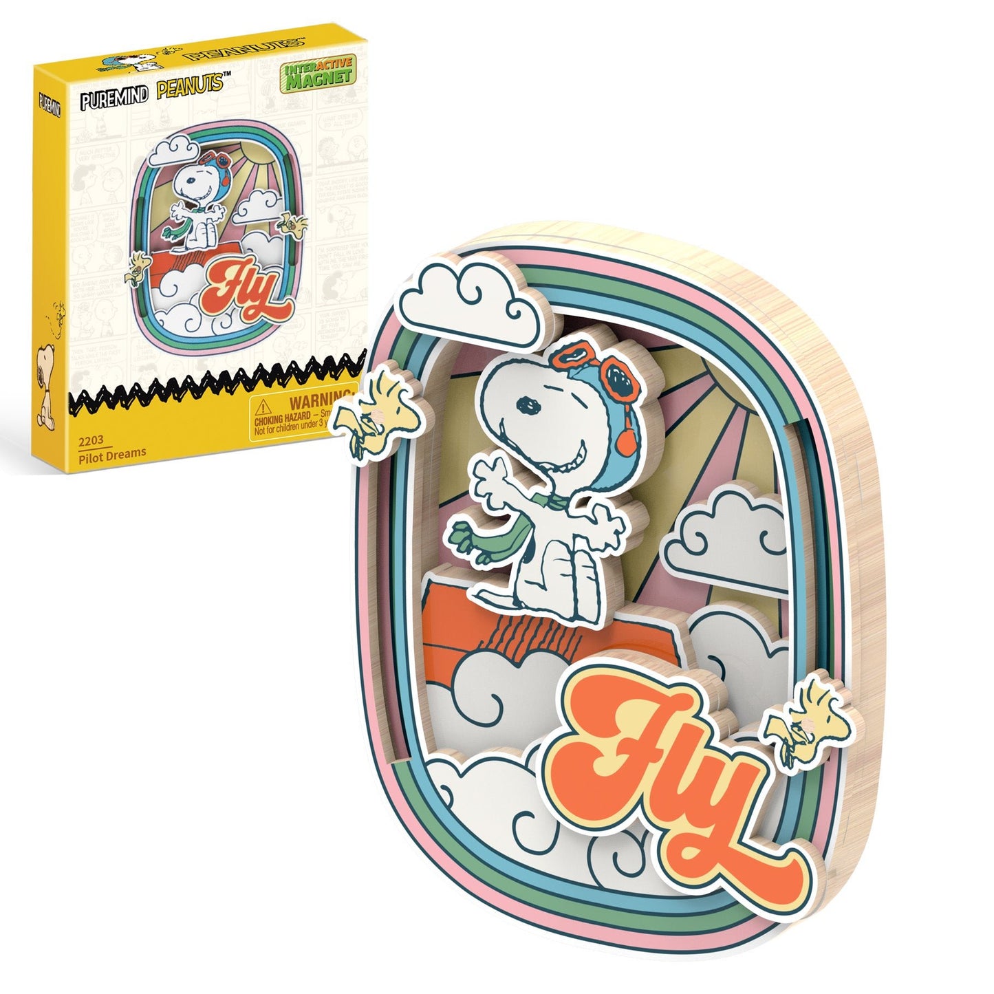 Peanuts™ Snoopy's Pilot Dreams Wooden Magnet - Beanie Games