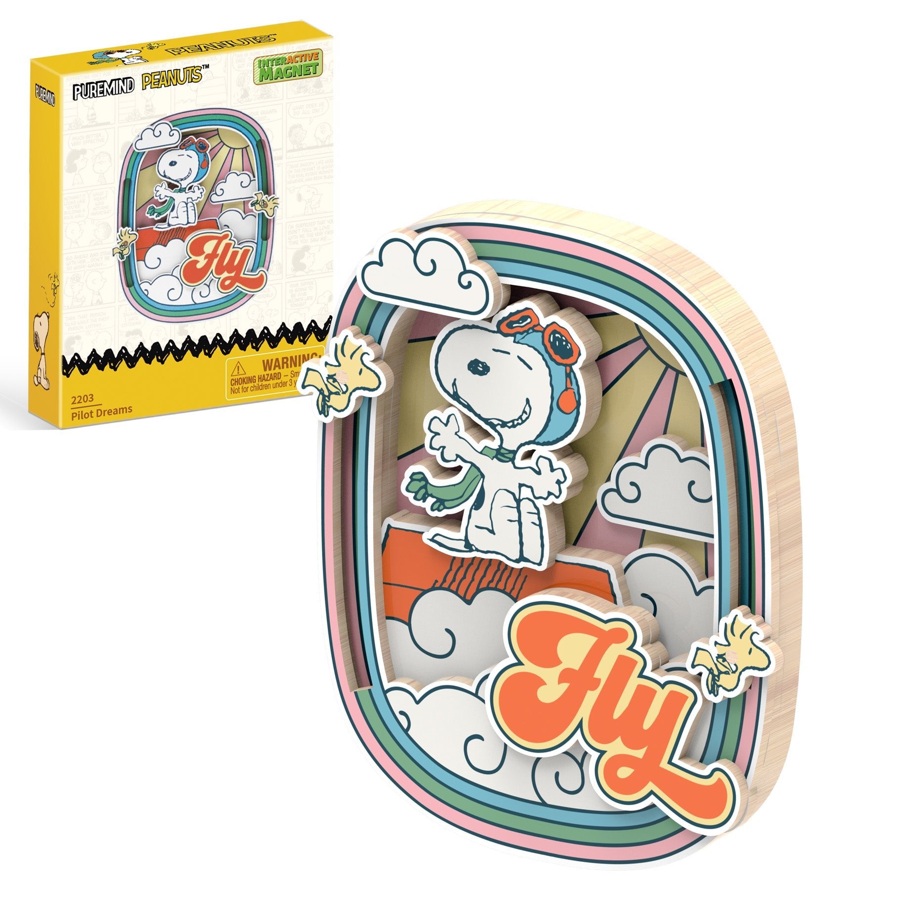 Peanuts™ Snoopy's Pilot Dreams Wooden Magnet - Beanie Games