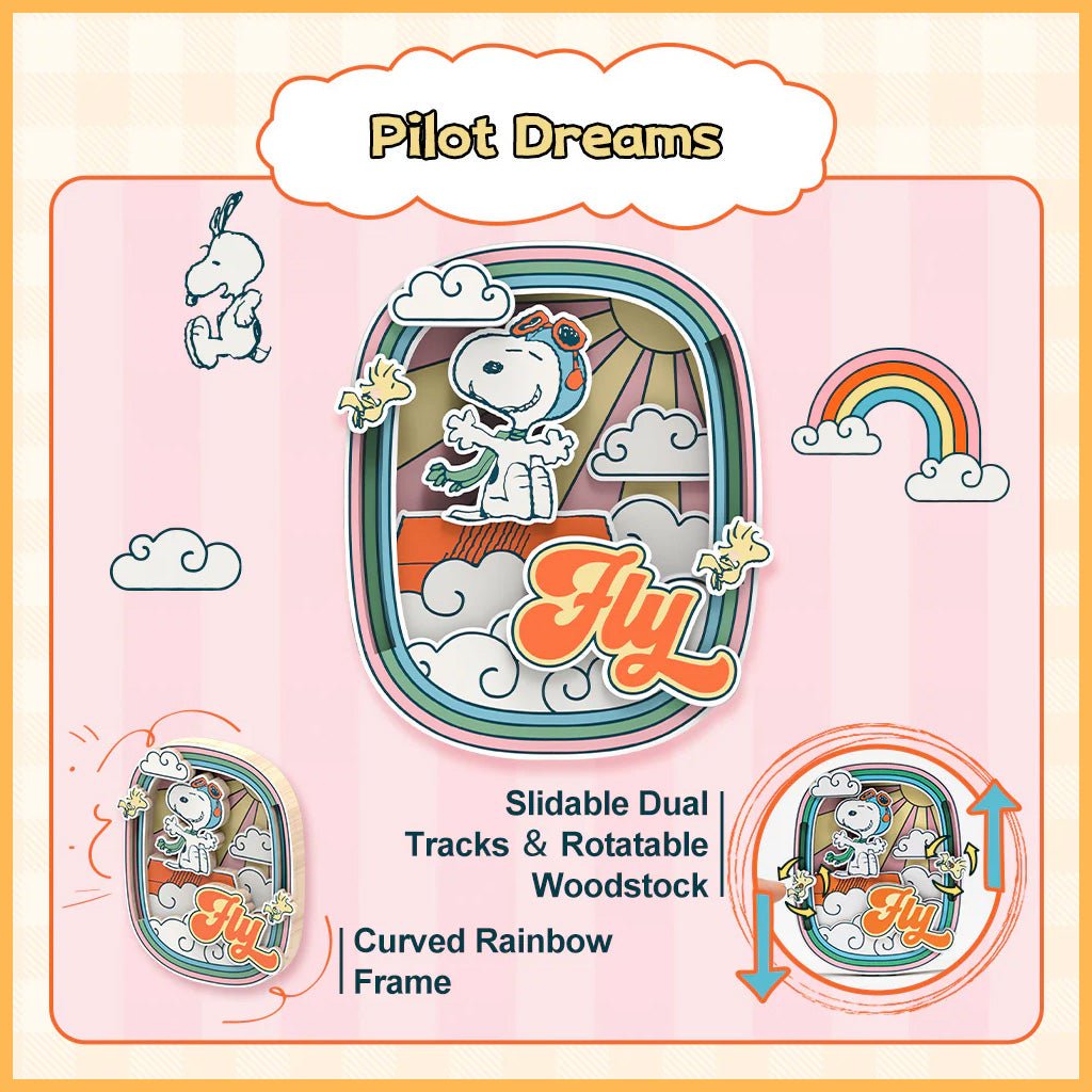 Peanuts™ Snoopy's Pilot Dreams Wooden Magnet - Beanie Games