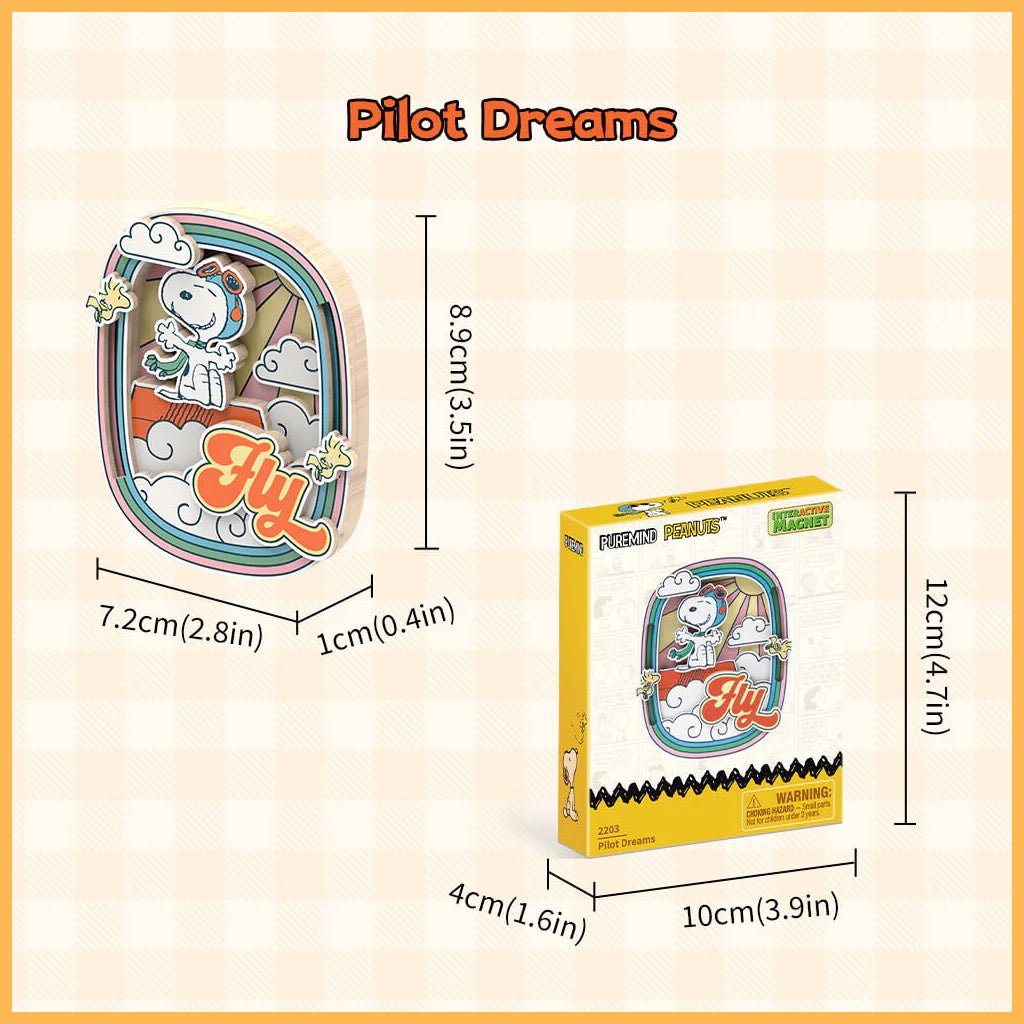 Peanuts™ Snoopy's Pilot Dreams Wooden Magnet - Beanie Games