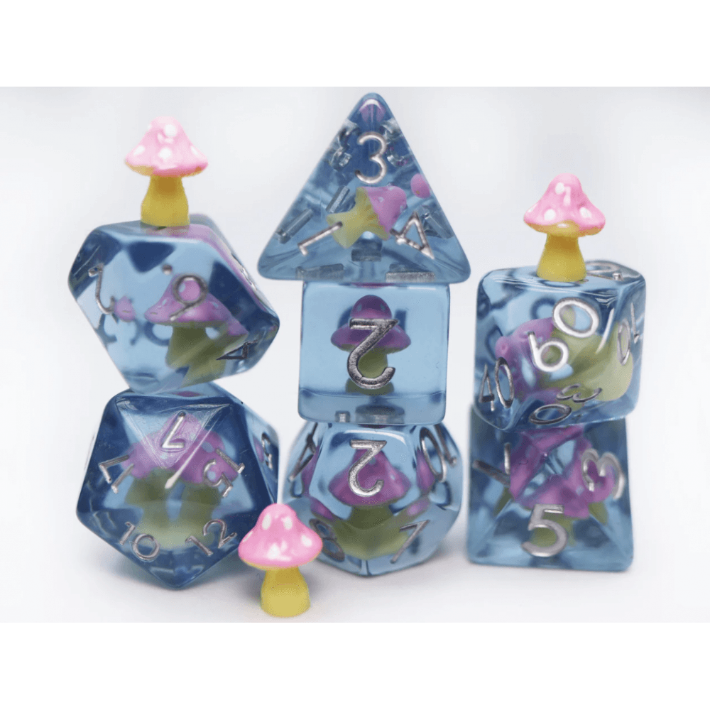 Pink Mushroom RPG Dice Set - Beanie Games