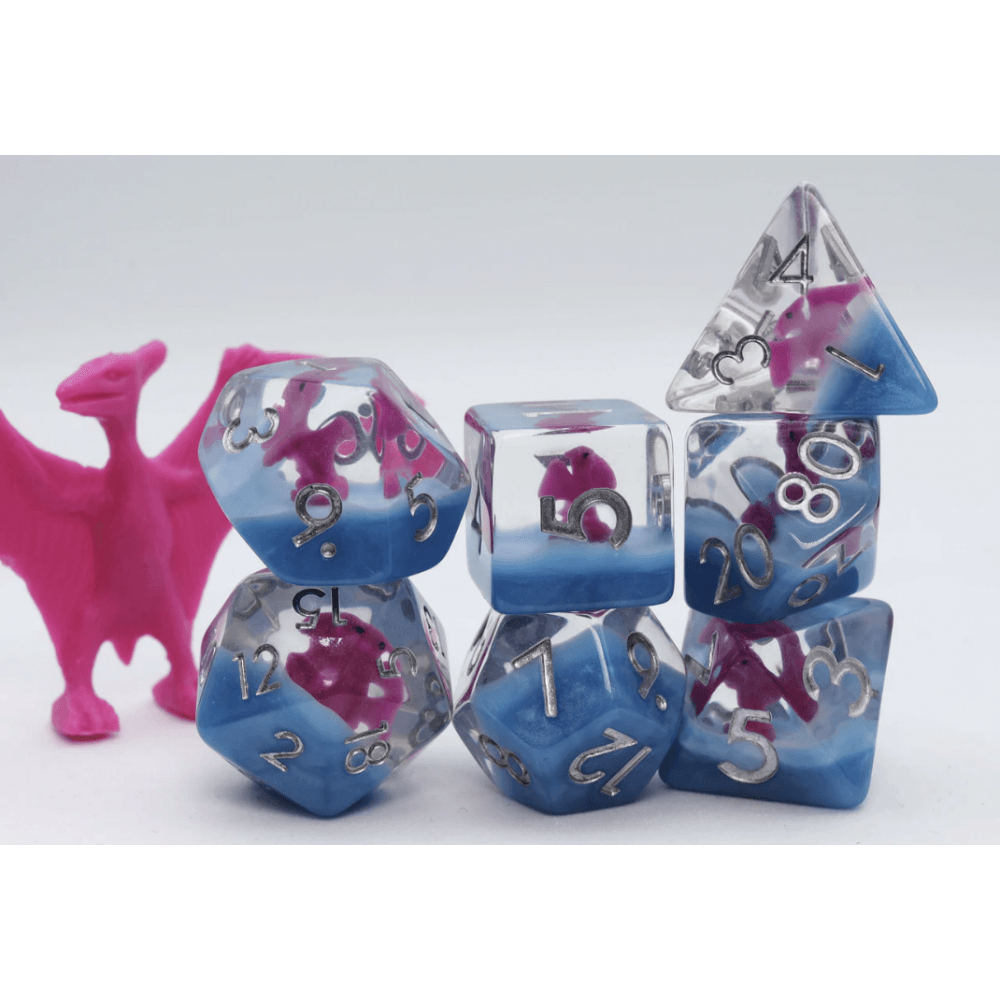 Pink Pterodactyl RPG Dice Set - Beanie Games