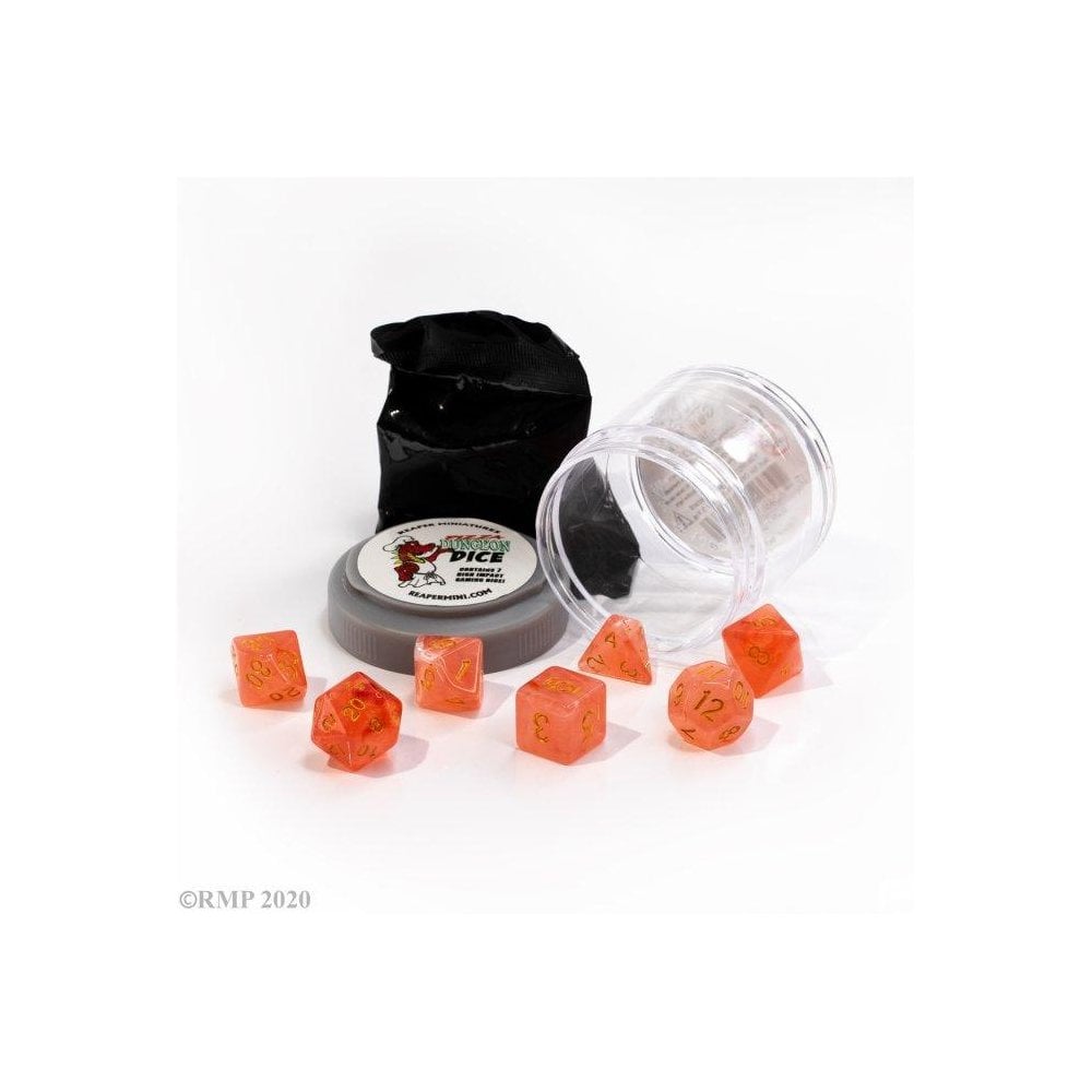 Pizza Dungeon Dice: 'Lucky' Dice - Gem Red - Beanie Games