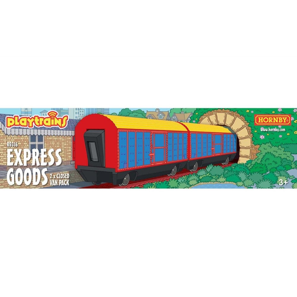 Playtrains - Express Goods 2 x Closed Wagon Pack - Beanie Games