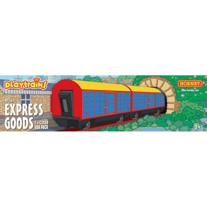 Playtrains - Express Goods 2 x Closed Wagon Pack - Beanie Games