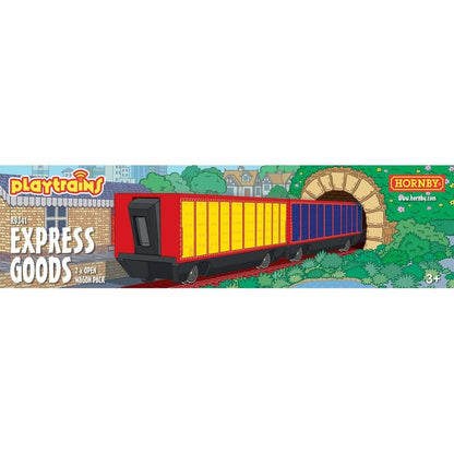 Playtrains - Express Goods 2 x Open Wagon Pack - Beanie Games