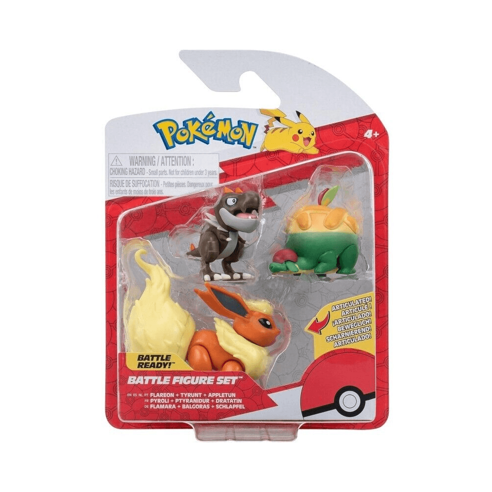 Pokémon Battle Figure 3 - Pack (Flareon, Tyrunt, Appletun) - Beanie Games