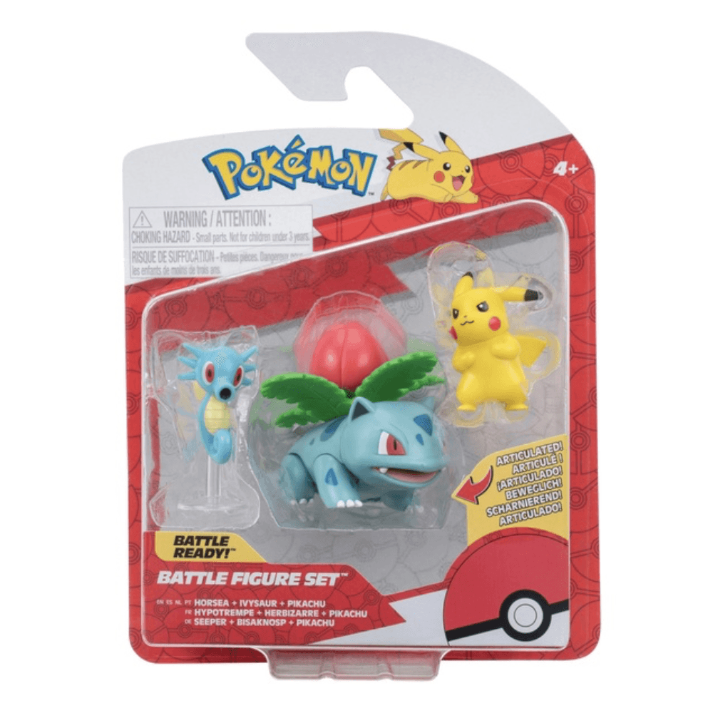 Pokémon Battle Figure 3 - Pack (Ivysaur, Pikachu, Horsea) - Beanie Games