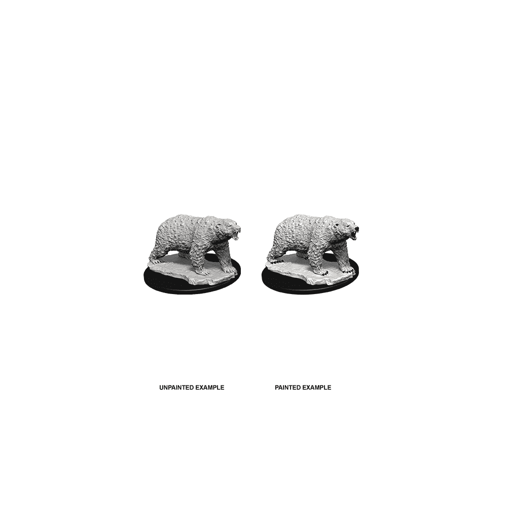 Polar Bear: WizKids Deep Cuts Unpainted Miniatures (W9) - Beanie Games