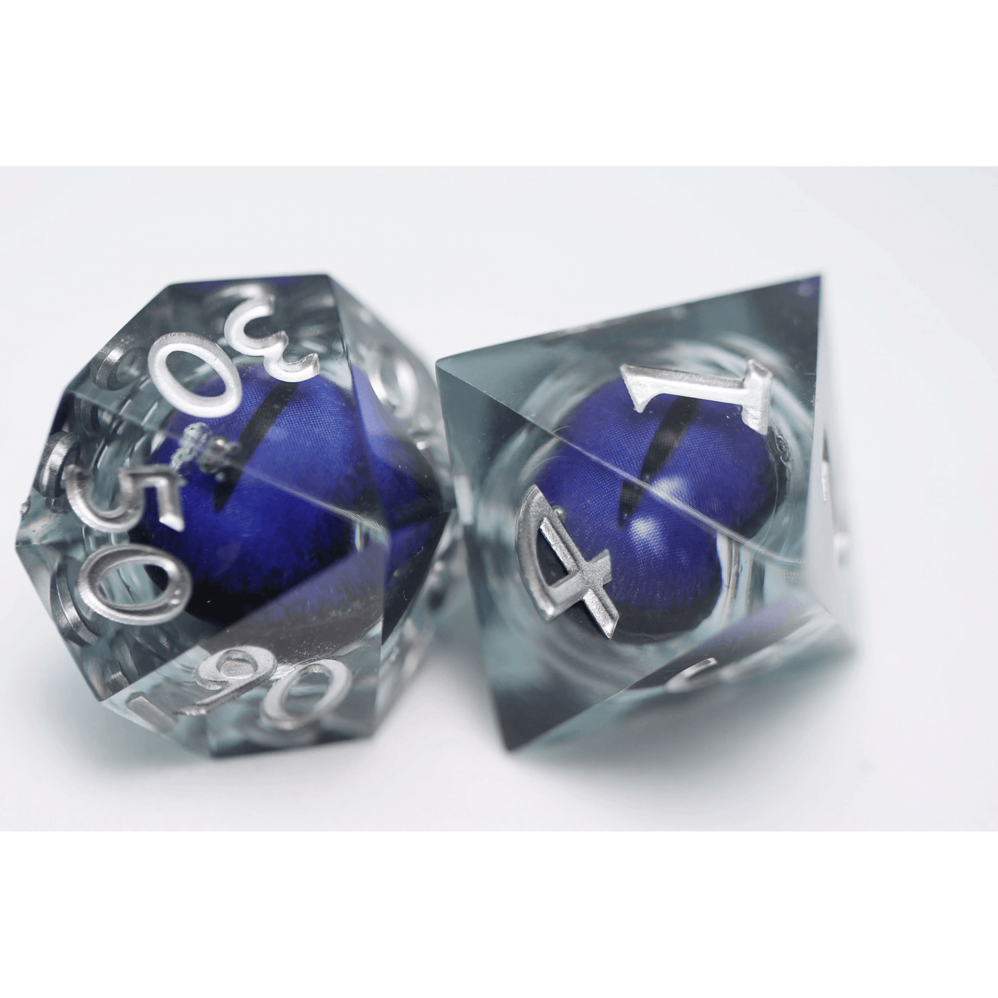 Purple Cyclops Sharp Edge Moving Eye RPG Dice Set - Beanie Games