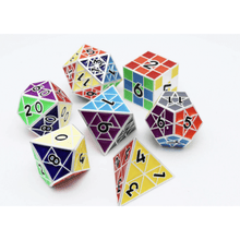 Puzzle Cube: Silver - Metal 8 piece Dice Set - Beanie Games