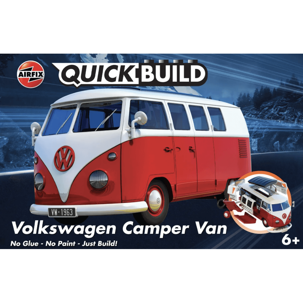 Quickbuild Vw Camper Van Red - Beanie Games