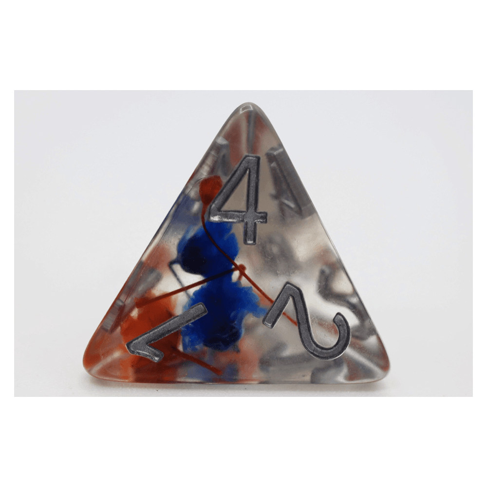 Red and Blue Flower RPG Dice Set - Beanie Games