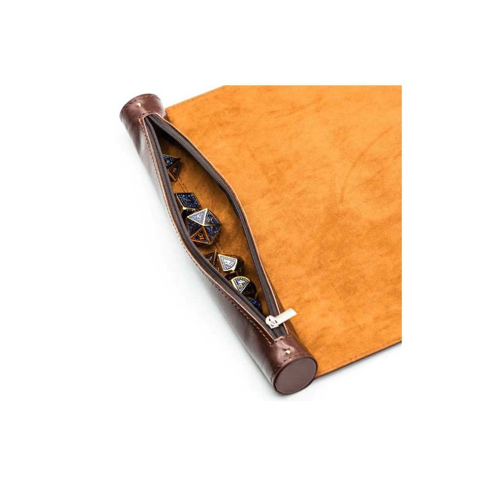 Red Roll Up Leatherette Dice Mat - Beanie Games