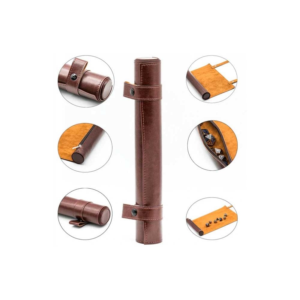 Red Roll Up Leatherette Dice Mat - Beanie Games