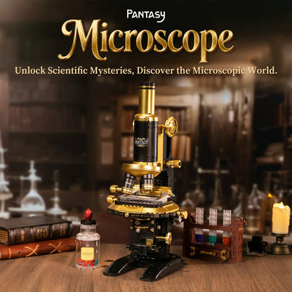 Retro Microscope With Accessories Set - 1107 pcs - Beanie Games