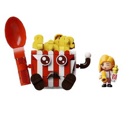 Retro Popcorn Maker Machine - 1201 pcs - Beanie Games
