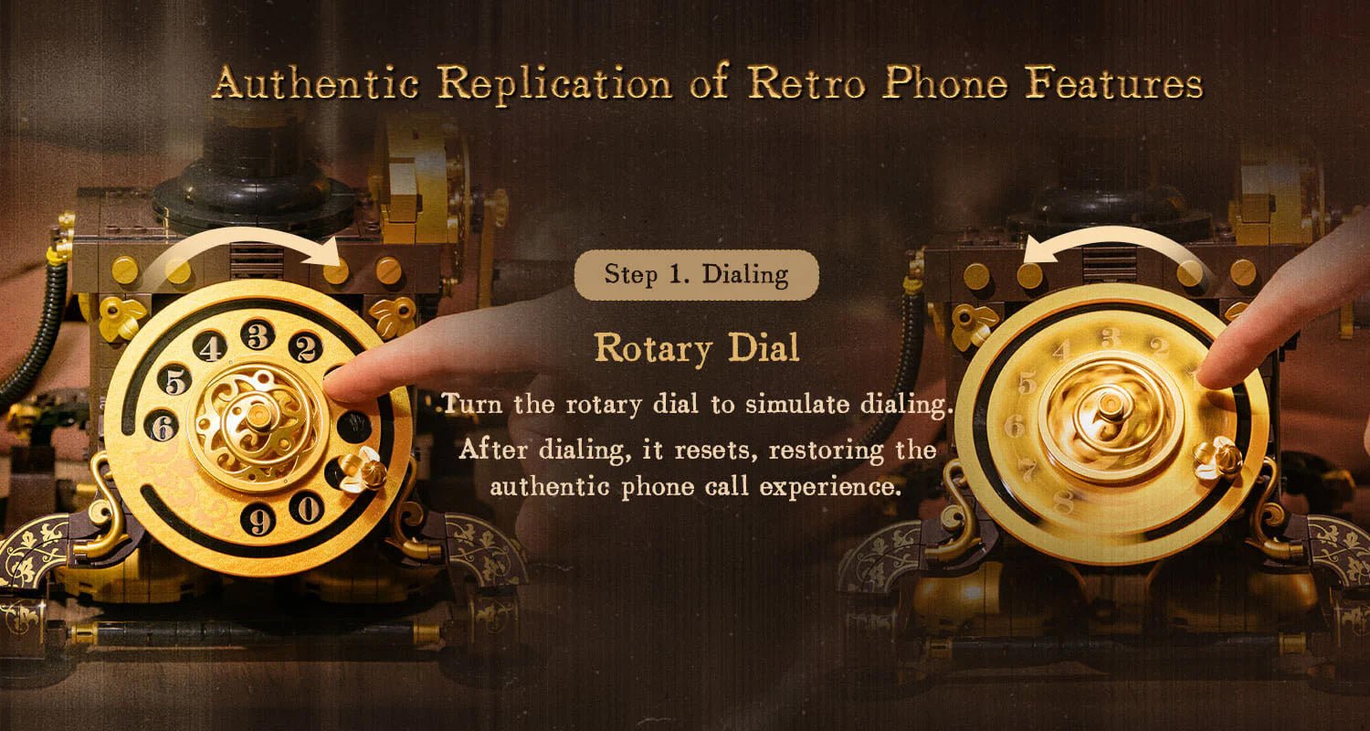 Retro Rotary Telephone - 766 pcs - Beanie Games