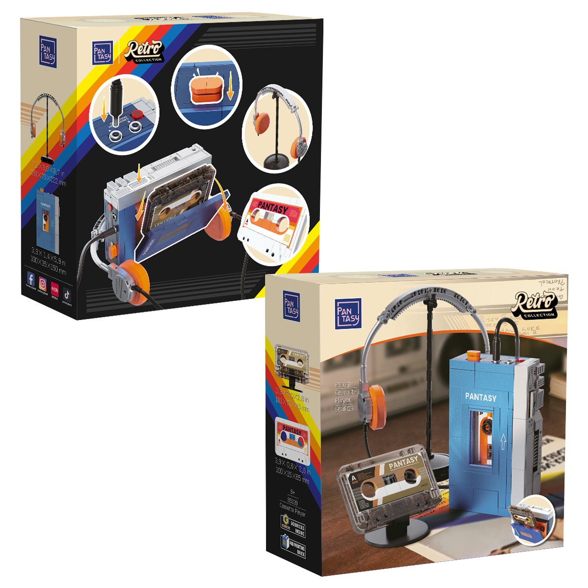 Retro Tape Cassette Player - 569 pcs - Beanie Games