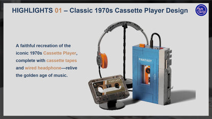 Retro Tape Cassette Player - 569 pcs - Beanie Games