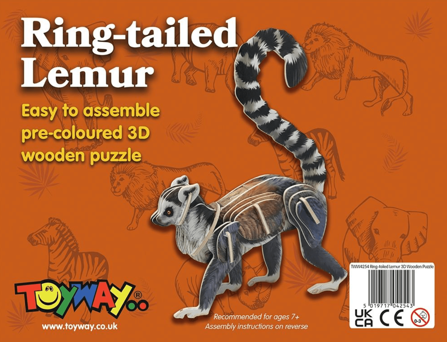 Ring - Tailed Lemur 3D Wooden Puzzle - Beanie Games