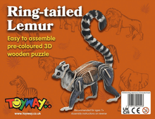 Ring - Tailed Lemur 3D Wooden Puzzle - Beanie Games
