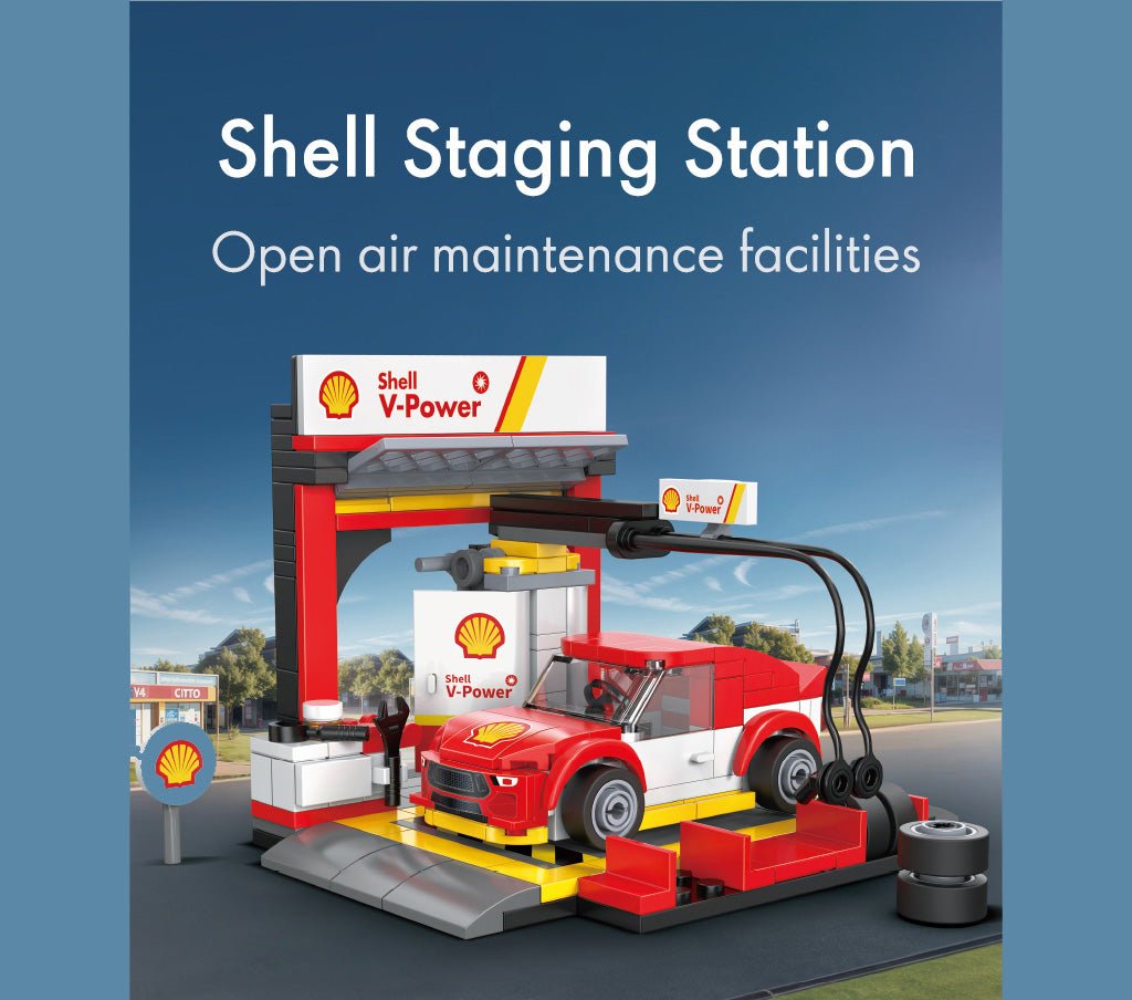 Shell Pit Stop Staging Station - 237 pcs - Beanie Games