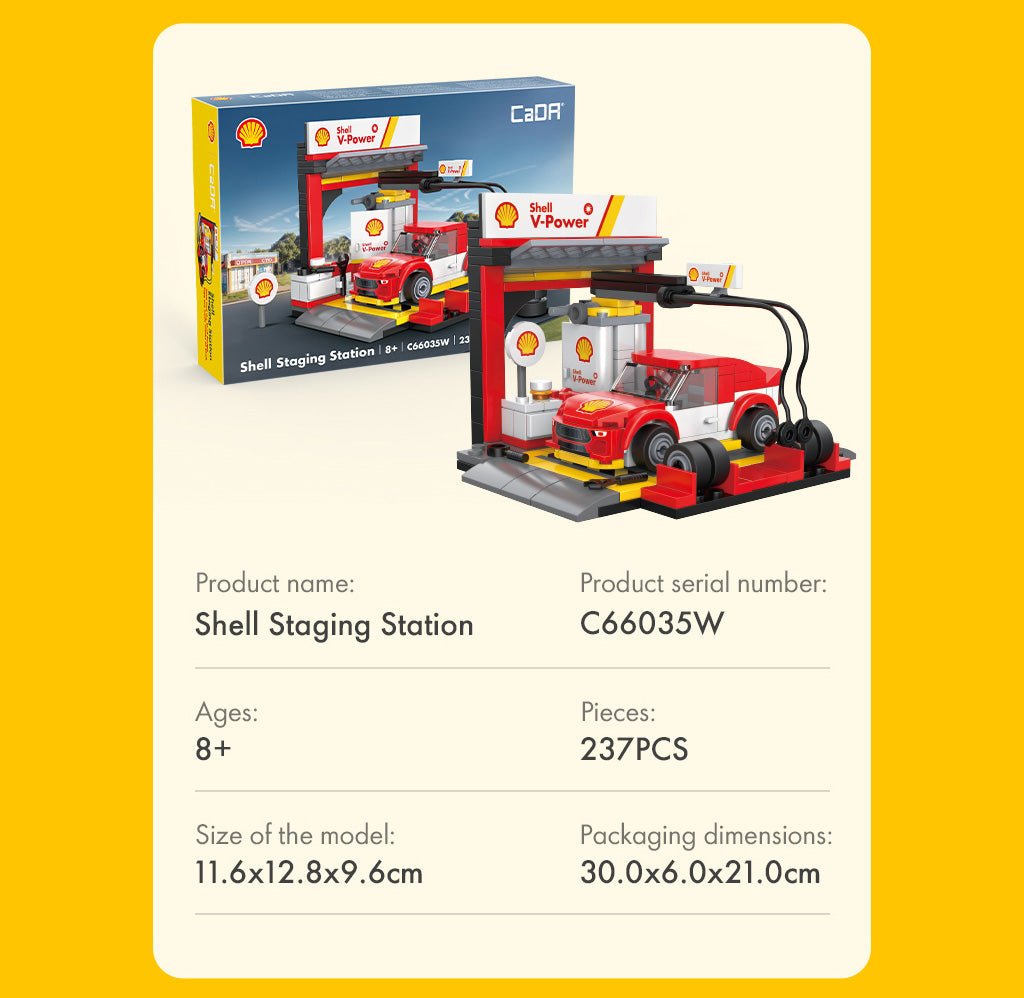 Shell Pit Stop Staging Station - 237 pcs - Beanie Games