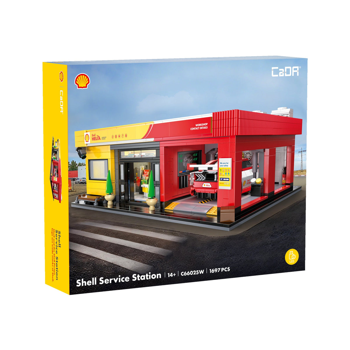 Shell Service Station with Car - 1697 pcs - Beanie Games