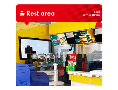 Shell Service Station with Car - 1697 pcs - Beanie Games