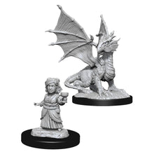Silver Dragon Wyrmling & Female Halfling: D&D Nolzur's Marvelous Miniatures (W13) - Beanie Games