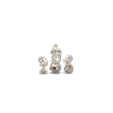 Skull and Silver Glitter RPG Dice Set - Beanie Games