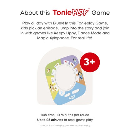 Sky Blue Toniebox 2 Play Set with Bluey Tonie, Tonieplay Game, Tonieplay Controller - Beanie Games