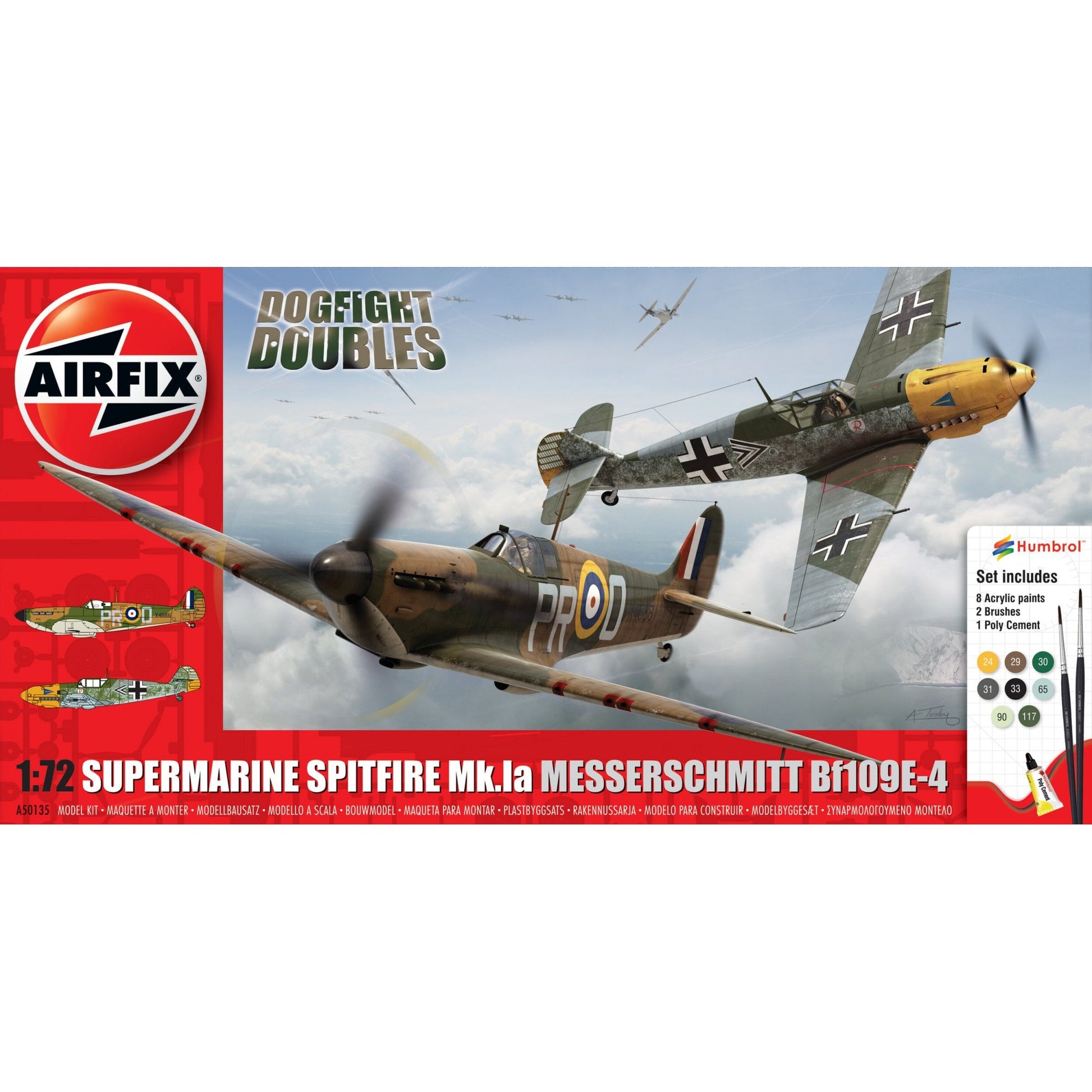 Spitfire Mk.1a & Messerschmitt BF109E - 4 Dogfight Double - Beanie Games