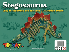 Stegosaurus 3D Wooden Puzzle - Beanie Games