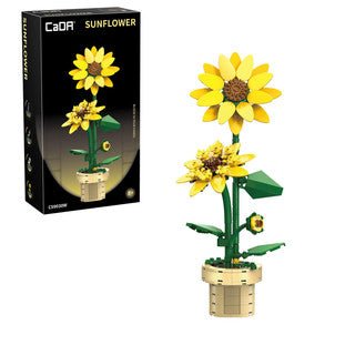 Sunflower Building Block Planter - 187 pcs - Beanie Games