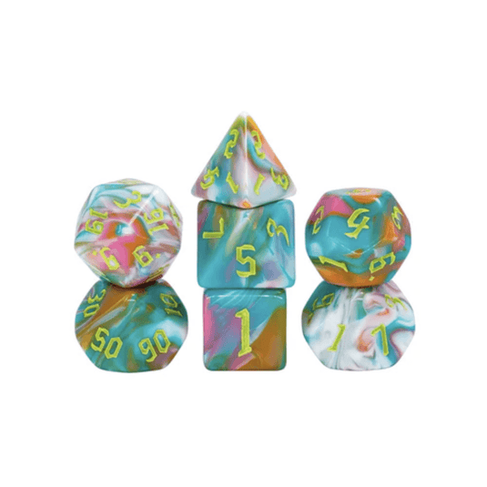 Teal Sunrise RPG Dice Set - Beanie Games