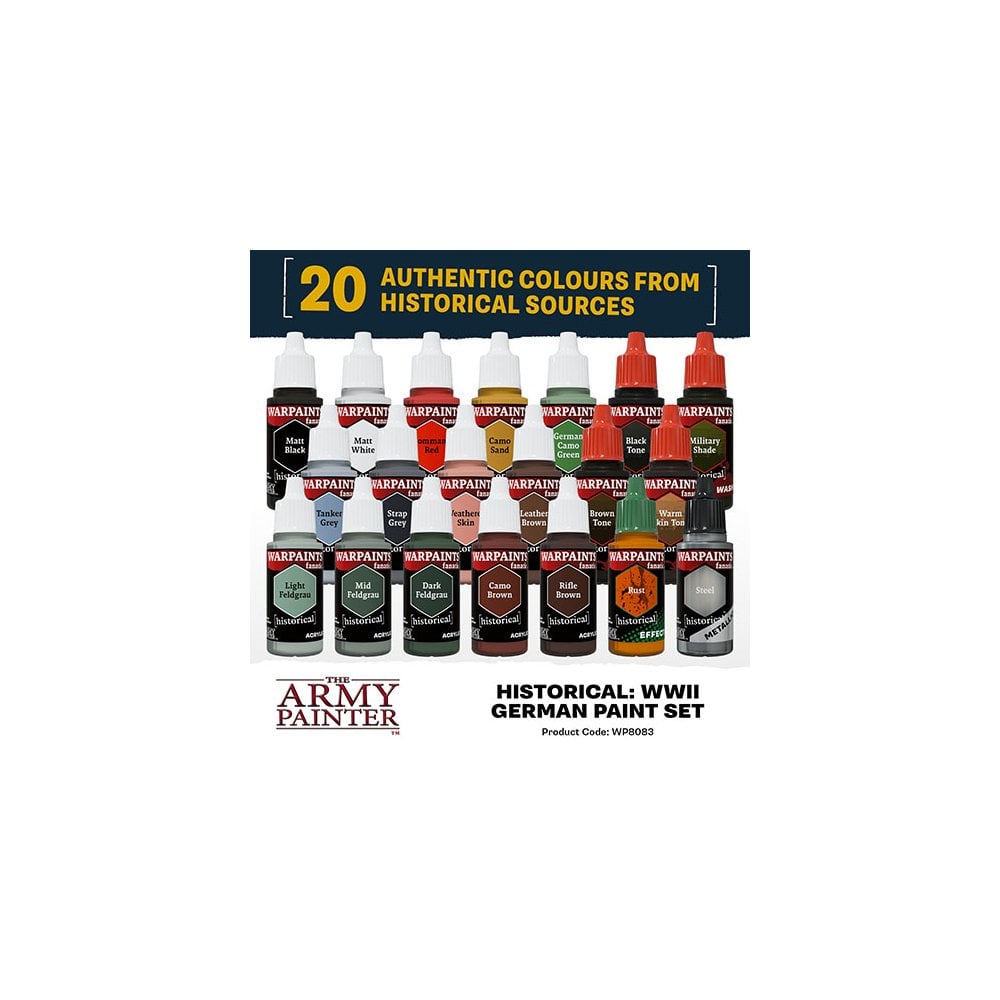 The Army Painter - Warpaints Fanatic Historical Set - WWII German - Beanie Games