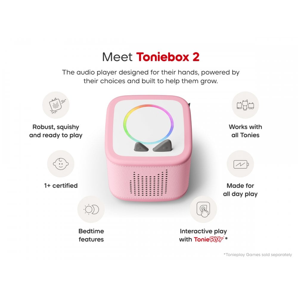Toniebox 2 Cloud Pink Starter Set incl. Creative Tonie Rubie - Beanie Games