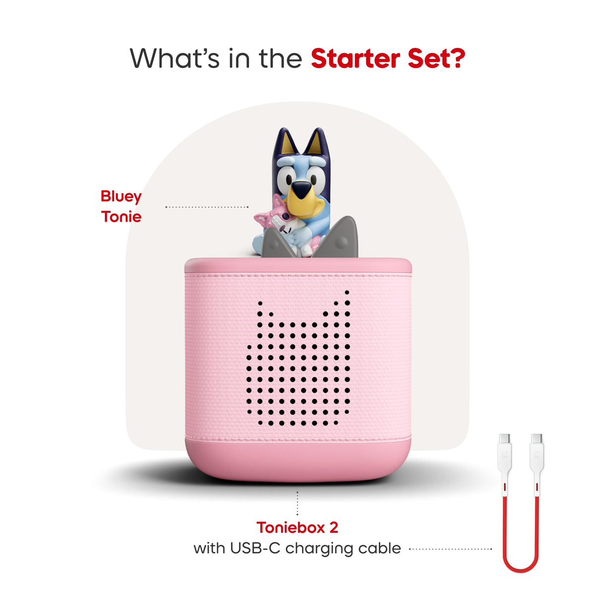 Toniebox 2 Cloud Pink Starter Set with Bluey Tonie - Beanie Games