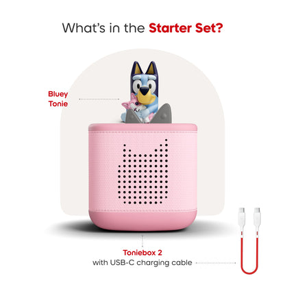 Toniebox 2 Cloud Pink Starter Set with Bluey Tonie - Beanie Games