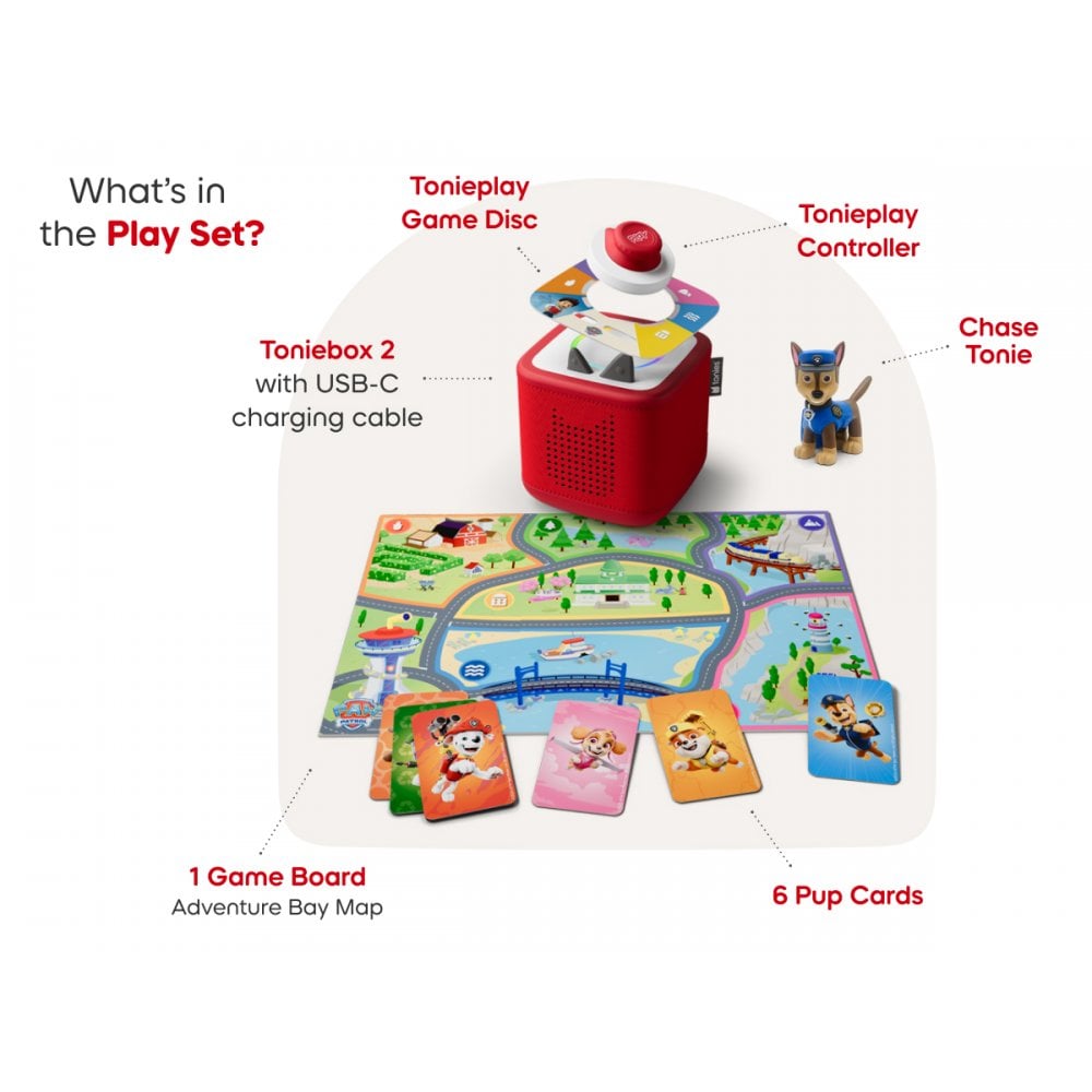 Toniebox 2 Moon Grey Play Set Paw Patrol Chase - Beanie Games