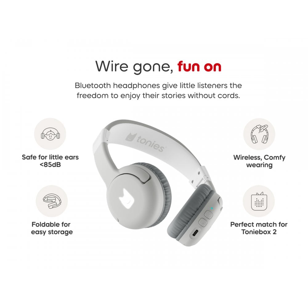 Tonies Bluetooth Headphones - Moon Grey - Beanie Games