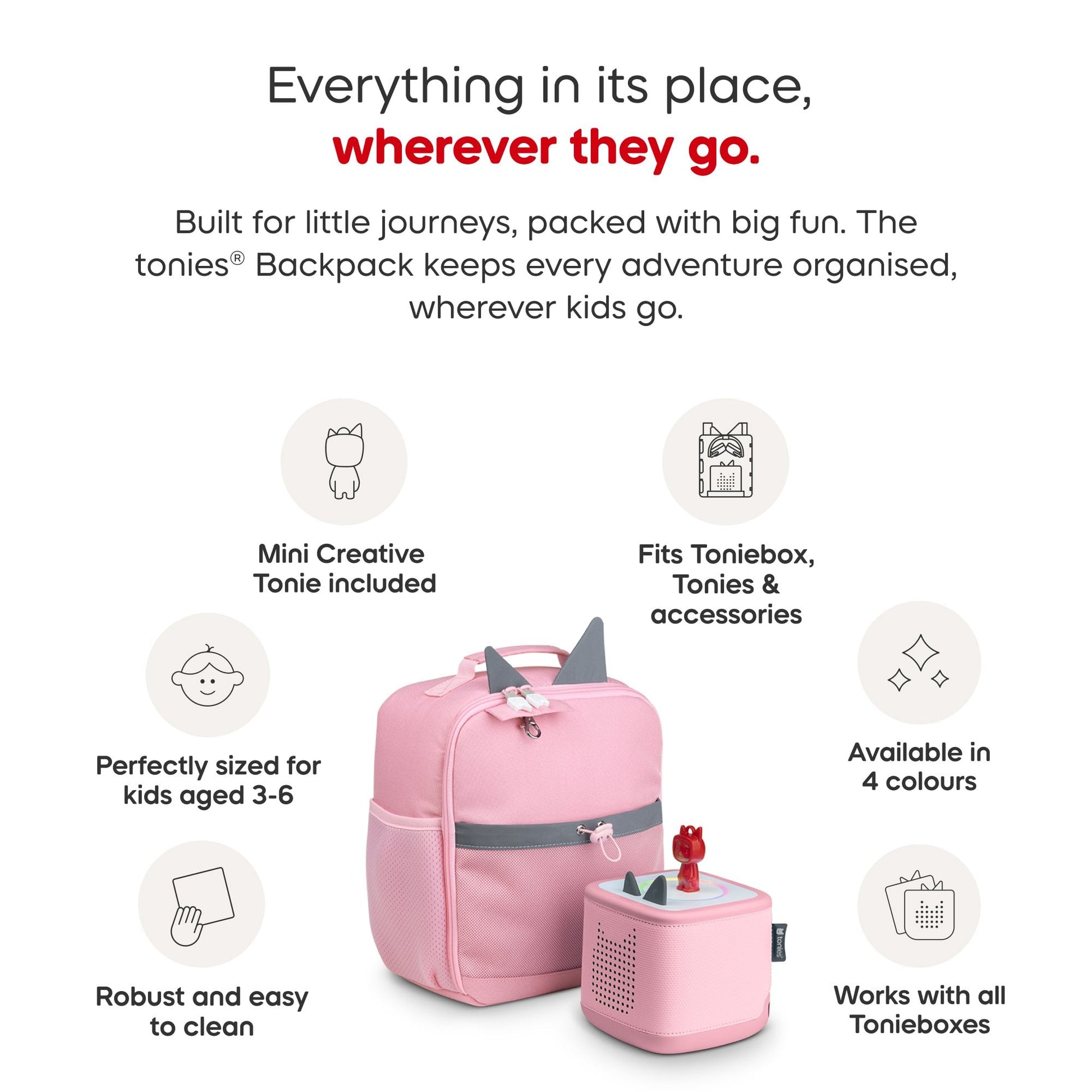 Tonies - Cloud Pink Backpack - Beanie Games