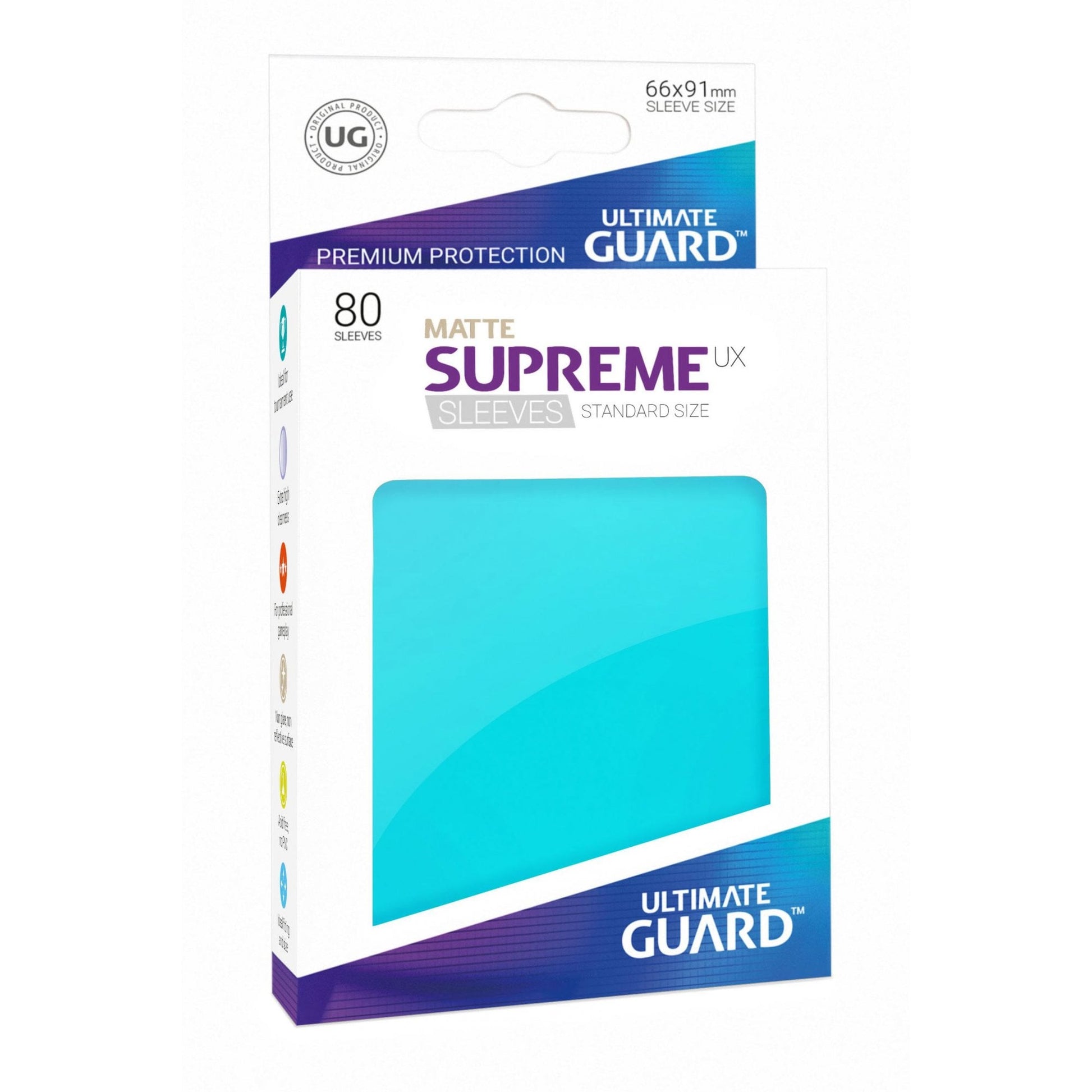 UG Aquamarine Matte Standard Supreme UX Sleeves (80) - Beanie Games