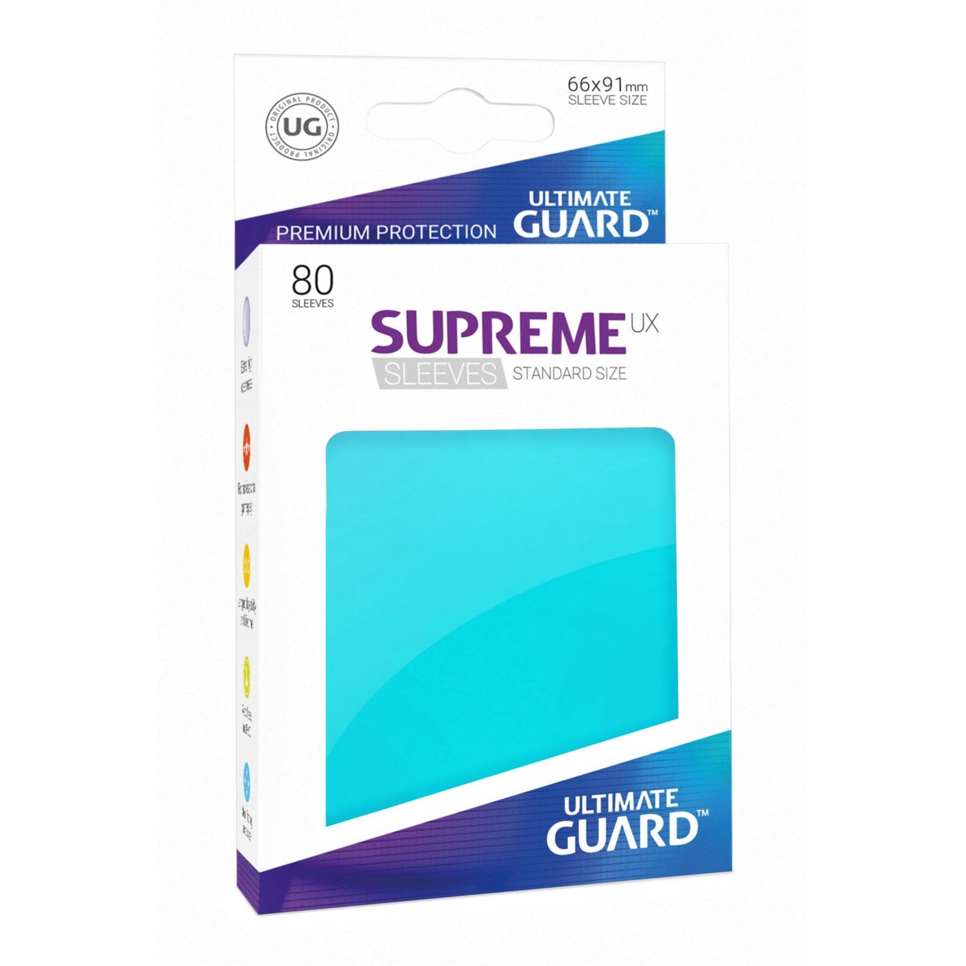 UG Aquamarine Standard Supreme UX Sleeves (80) - Beanie Games