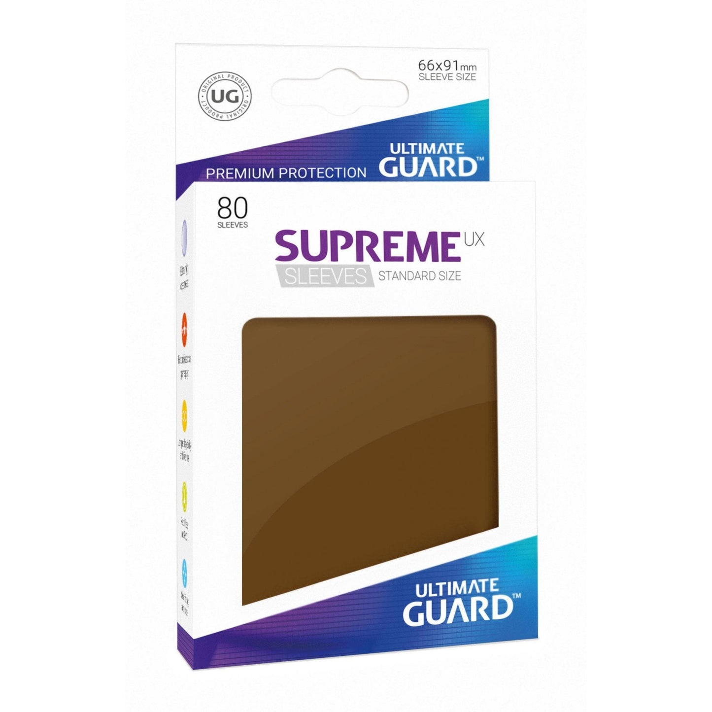 UG Brown Standard Supreme UX Sleeves (80) - Beanie Games
